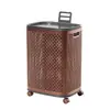 Cesta de ropa sucia dividida para uso doméstico, cesta de lavandería de gran capacidad con ruedas, cesta de ropa sucia para baño, cesta de almacenamiento de ropa
