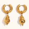 Europa y Estados Unidos ventas calientes transfronterizas nicho moda lujo acero inoxidable chapado en oro de 18 quilates ágata circonita aretes joyería