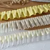 Banda de Renda Amarela para Decoração DIY Feita à Mão Barra de Saia Acessórios para Roupas Babado Franzido Material Tira