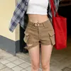 Shorts Jeans de Trabalho Amigáveis ao Corpo em Formato de Pera, Estiloso, Justo ao Corpo, Fácil de Combinar, Cintura Alta Solta Retro, Hot Pants que Achatam a Barriga