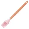 Herramientas para Hornear Sartén Antiadherente Hogareño Desmontable Brocha para Barbacoa Mango de Madera Brocha de Aceite de Silicona Brocha de Silicona para Hotcakes Haya