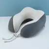 Almofada em Formato de U de Espuma de Memória, Portátil e Lavável, Suporte de Pescoço Refrescante de Seda Ice, Almofada para Viagem de Avião, Brinde Promocional