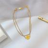 Cadena de Tobillo de Marca Fu de Doble Capa Suerte de Temperamento Nueva Cadena para el Pie de Celebridad Cibernética para Mujer Cadena para el Pie con Carácter Fu Pulsera de Tobillo de Oro de 18K Cadena para la Pierna de Transferencia