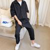 Mono de marca de moda de verano 2020, pantalones de una pieza hasta los tobillos, mono informal de media manga holgado para jóvenes de estilo coreano para hombres