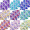 Botones de Cristal de Diamante de Vidrio de Color Triangular de Alta Calidad con Hebilla Plana Ab Cosidos a Mano Accesorios para Ropa con Diamantes Accesorios para Vestido de Novia con Diamantes