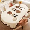 Toalha de Mesa Estilo Medieval Impermeável e à Prova de Óleo Sem Lavagem Novo Modelo 2025 Toalha de Mesa para Mesa de Centro de Sala de Estar de Luxo Leve e de Alta Qualidade