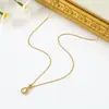 Colar de Aço Titânio Não Desbota para Mulheres, Design Único de Nicho, Estilo Tendência de Celebridade da Internet, Corrente para Clavícula com Pingente de Cobre Minimalista, Mais Vendido