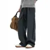 Pantalones de Chándal Casuales Gruesos de Forro Polar para Hombre de Marca de Moda Otoño e Invierno, Ligeramente Elásticos, Corte Holgado, Versátiles