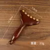 Peine de Belleza Redondo Imitación Cuerno de Carnero Palo de Masaje Meridianos de Sándalo para Cara y Cuello