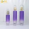 Embalagem para kit de frascos octogonais de cosméticos novos, frasco de vidro para essência de emulsão de 60ml, frascos separados para creme de cuidados com a pele de 50g