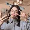 Xingdelu mesmo estilo orelhas de coelho headband Coreia do Sul Internet celebridade bonito cartoon boneca hairpin headband pelúcia rosto lavagem faixa de cabelo