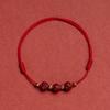 Tobillera de Amatista Cruda Cinnabar Tallada en Forma de Loto para Mujer, Tejida a Mano, Simple, Moda, Cuerda para el Pie, Joyería Benmingnian