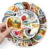 50 Peças de Adesivos de Diário de Viagem Turco, Cenários ao Ar Livre, Comida Típica, Caixa Organizadora Decorativa à Prova d'Água, Adesivos Guka