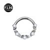 Luxo Leve Transfronteiriço Novo F136 Liga de Titânio Flor Hexágono 8/10mm Argola de Nariz Brincos Joias para Piercing Corporal
