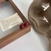 Pendientes Ancora Rojos de Plata de Ley S925 para Mujer, Delicados y Versátiles, Luce tus Elegantes Pendientes Redondos de Color Sólido Pequeños y Macizos, Regalo para tu Novia