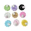 Cadena para teléfono móvil con cuentas de aleación, collar y horquilla, accesorios para el cabello, con diseño de conejo de viento y flores de color macarrón