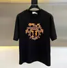 Camiseta unisex de manga curta com gola redonda e estampa de carta Hermes transfronteiriça, modelagem solta, casual, moderna, AMS Emma S100, algodão puro