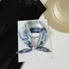 Dropshipping Transfronterizo de Bufandas con Cierre Magnético de Perlas Largas Pequeñas, Bufandas de Estilo Europeo y Americano para Oficina, Bufandas de Moda, Pañuelos para el Cuello, Bufandas de Seda para Mujer