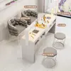 Mesa y Silla Multifuncionales para Manicura, Oferta Especial, Estación de Manicura Individual/Doble Económica de Lujo, Diseño Cremoso de Moda Estilo Ins