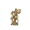 Escultura de Bronce del Viejo Dios de la Longevidad Montado en un Ciervo, Ofreciendo un Durazno, Pequeño Adorno Hecho de Latón Morado, Figura de Dios de la Longevidad Estilo Antiguo, un Regalo para Personas Mayores para Desear Longevidad, Simbolizando la Longevidad