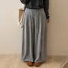 Roupa de Maternidade Outono/Inverno Calças Mochi Macias Largas Estilo Coreano Versátil Novo Tamanho Grande Calças de Pernas Largas Saia Temperamento Versátil Calças Longas
