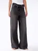 Jeans Casuales de Moda Y2K Rusos de Aliexpress Transfronterizos Lavados Rectos de Pierna Ancha Asimétricos Asimétricos para Mujer
