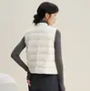 Colete Leve de Penas para Mulheres, Moda Outono e Inverno 2026, Estilo Simples com Botões Escondidos, Quente com Enchimento de Penas de Pato Branco, Tendência