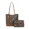 Bolso Nuevo Transfronterizo para Mujer de Color Contrastante Estampado Bolso de Hombro Bajo el Brazo Europeo y Americano Gran Capacidad Bolso Cubo de Dos Piezas