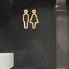 Letrero acrílico para puerta de baño de hombres y mujeres, placa de puerta personalizada para inodoro, letrero de baño, letrero, pegamento trasero