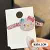 Grampo de Cabelo Cartoon Fofo Rosa com Strass Hello Kitty para Franja Feminina Grampo para Cabelo Quebrado Prendedor Grande de Bico de Pato Adorno de Cabeça
