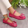 Comércio Exterior Transfronteiriço Plus Size Doce Estilo Menina Borboleta Sapatos de Salto Único Feminino Bico Arredondado Salto Grosso Baixo Mary Janes Sapatos Casuais