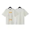 Versão Correta da Camiseta Pronta Redonda de Manga Curta Solta Palm Palm Angels Estampa de Letras Splash Transfronteiriça