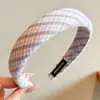 Diadema dulce a cuadros de dopamina para mujer, fresca y casual para el uso diario, diadema de corona alta para maquillaje y lavado de cara, accesorio para el cabello
