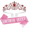 Nueva Corona de Fiesta de Cumpleaños Banda para el Hombro Cinta de Reina Set Accesorios para el Cabello de Reina para Niña Tocado En Stock