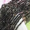 Cuentas redondas facetadas de ágata rayada negro natural 7A accesorios para pulsera DIY semi-terminados directo de fábrica