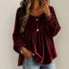 Ropa de mujer transfronteriza europea y americana Otoño/Invierno 2026: Top de terciopelo liso de cuello redondo con manga larga, corte holgado y pliegues irregulares de Amazon
