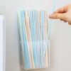 Colgante para refrigerador varios pajita desechable bolsa de té café colgante sin perforaciones caja de acabado colgante de pared caja de almacenamiento de pajitas
