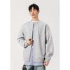 Sudadera casual de talla grande para hombre de otoño especial estilo Hong Kong de alta gama con patchwork a rayas de dos piezas falsas