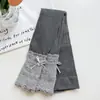 Nuevos Leggings Lindos de Estilo Coreano para Niñas, Pantalones Finos de Nueve Puntos Versátiles con Cubrecalcetín y Adorno de Encaje al por Mayor