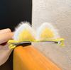 Horquilla para niña con orejas de gato y flequillo de peluche, accesorio para el pelo de otoño e invierno, para chicas, celebridades de Internet y mujeres lindas.