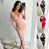 Otoño/Invierno 2022 nuevo ebay Amazon Europa y Estados Unidos Vestido sexy de cuello en V de manga larga para cintura y cadera