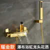 Grifo de cascada para bañera de cobre completo, salida lateral de cilindro a la pared, caliente y frío, baño, flujo grande, grifo de bañera empotrado en la pared