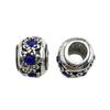 1 Resina Azul Escuro Ponto Diamante Galvanizado Contas de Furo Grande Europeias e Americanas Populares DIY Pulseira Contas Soltas Contas de Fio Acessórios Atacado
