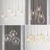 Luminária Pendente de Vidro Nórdica para Balcão de Bar, Vitrine de Loja, Restaurante Ocidental, Café, Design Pós-Moderno de Luxo Leve com um Estilo Criativo e de Luxo Leve