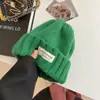 Gorro de Lana de Punto Grueso de Moda 2025 para Mujer para Otoño e Invierno, Versátil, Circunferencia de Cabeza Grande, Holgado, Cálido, Gorro que Adelgaza la Cara