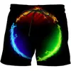 Comércio transfronteiriço 2023 calções de praia masculinos de verão com estampa de chamas 3D moda casual esportiva fabricantes atacado