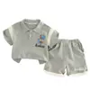 Traje de Polo de Verano al Por Mayor 2025 Ropa Nueva para Bebé de Manga Corta Niño Pequeño Fresco y Guapo Traje de Dos Piezas al Por Mayor