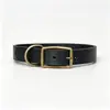 Coleira de Couro Vintage Camada Superior Quente Couro Bovino de Couro Integral Coleira de Pescoço para Cachorro Couro de Cachorro Bronze Verde Fivela Japonesa