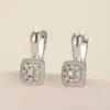 Pendientes de Aro Cuadrados Geométricos con Incrustaciones de Circonita y Cobre Transfronterizos Completamente Diamantados para Mujer, Simples y Versátiles, Pendientes de Aro Elegantes y con Estilo, Accesorios de Oreja de Moda