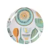 Plato Pequeño Redondo de Plástico Melamina Estilo Nórdico para Huesos, Bandeja para Condimentos y Residuos, 15cm